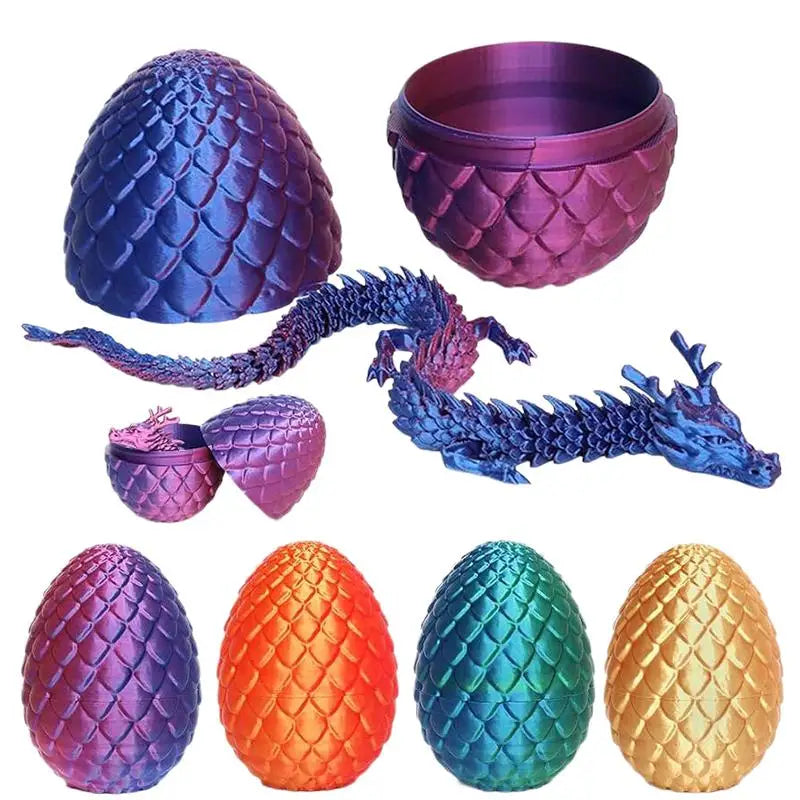 3D Printed Dragon Egg Articulated Model Home Decor Items Room Qme