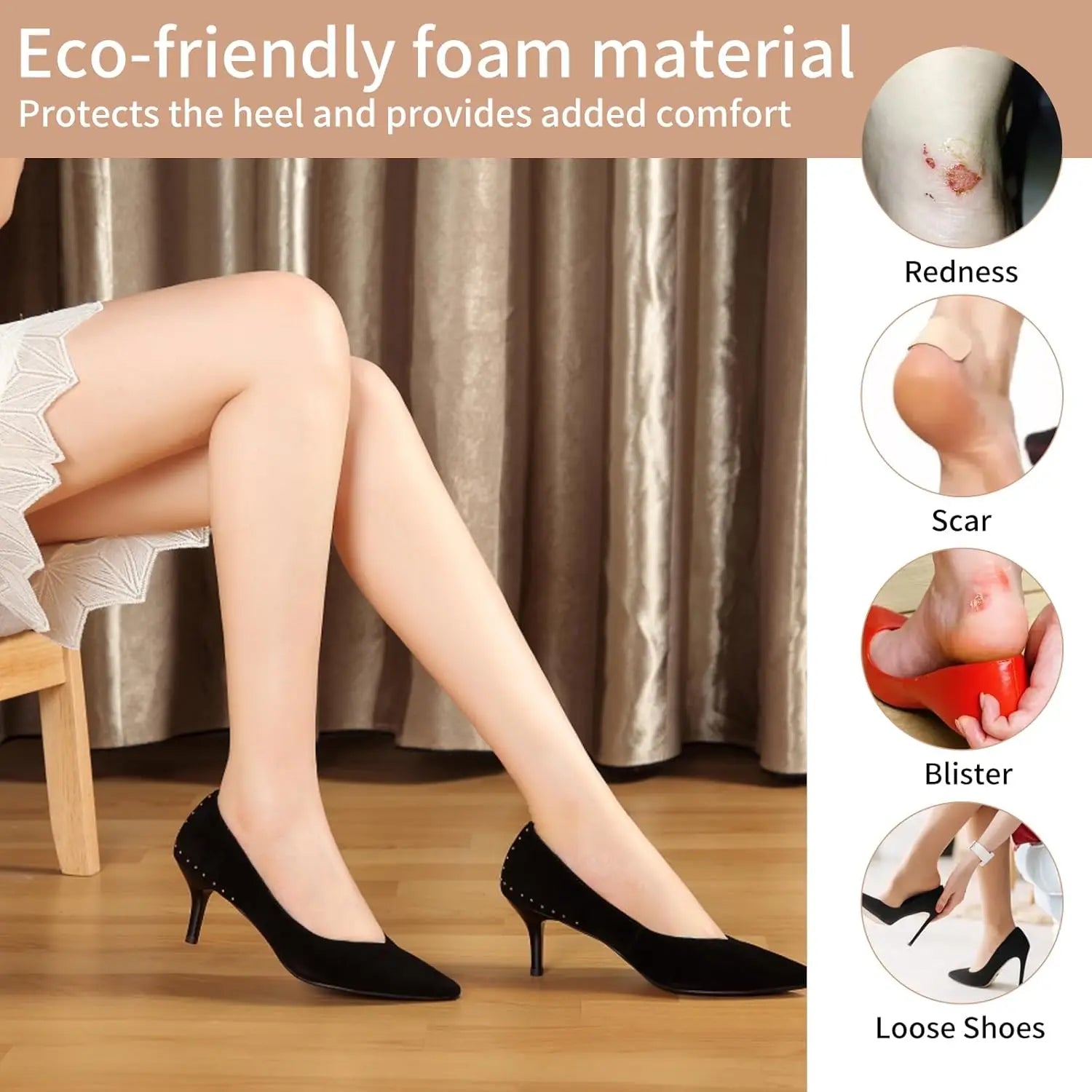 Heel Pads for Shoes that are Too Big, Heel Cushions for Pain Relief & Tighter Fit, Filler Improved Shoe Fit and Comfort Qme