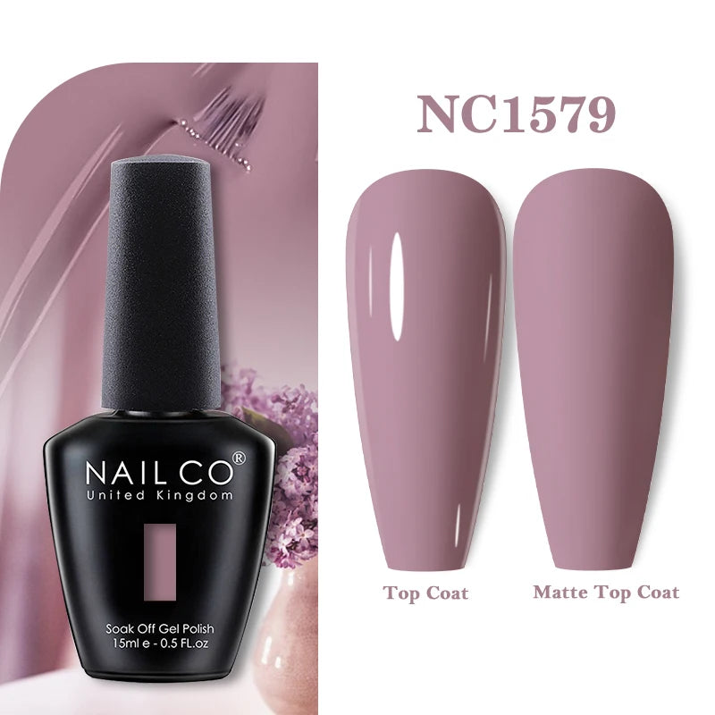 NAILCO Rubber Base Gel Polish Milky Pink Jelly White Beige 6Colors