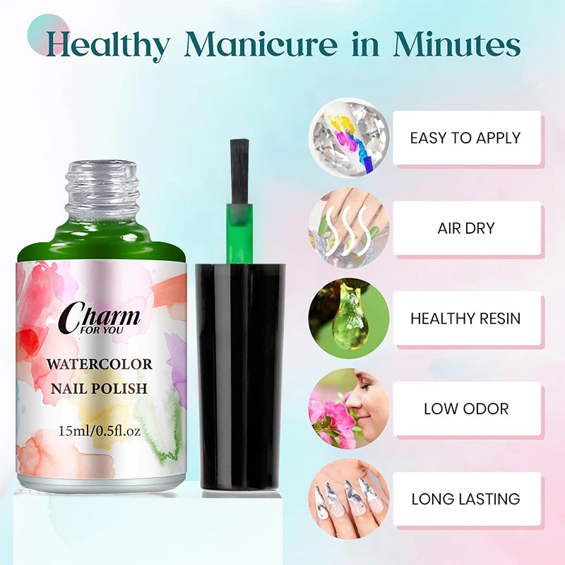 Clear Blooming Nail Gel Watercolor Marble Blossom Polish Spreading Qme