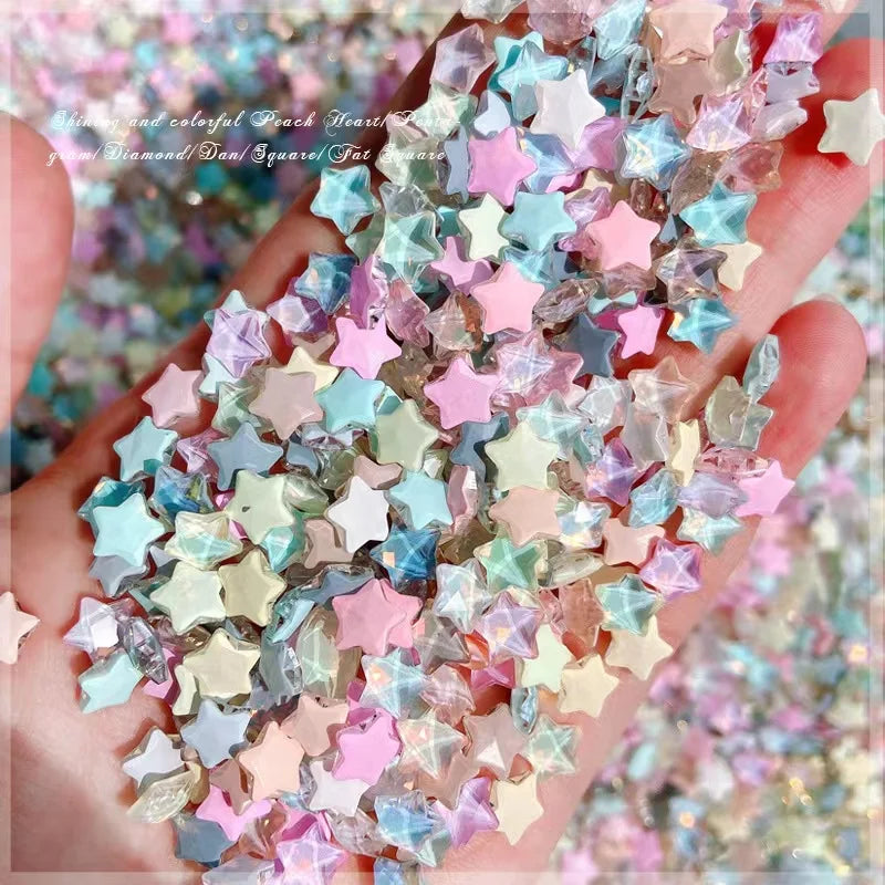 Mocha Star Love Nail Charms Nails 3D Mini Rhinestones Art Gems Qme