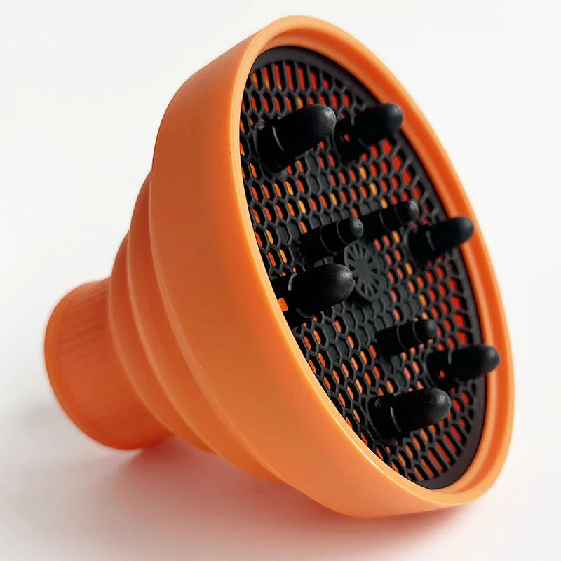 Universal Silicone Hairdryer Diffuser Cover Scalable Hair Drying Tool with Temperature Resistant Dispersing for Salon Qme 1pcs orange
