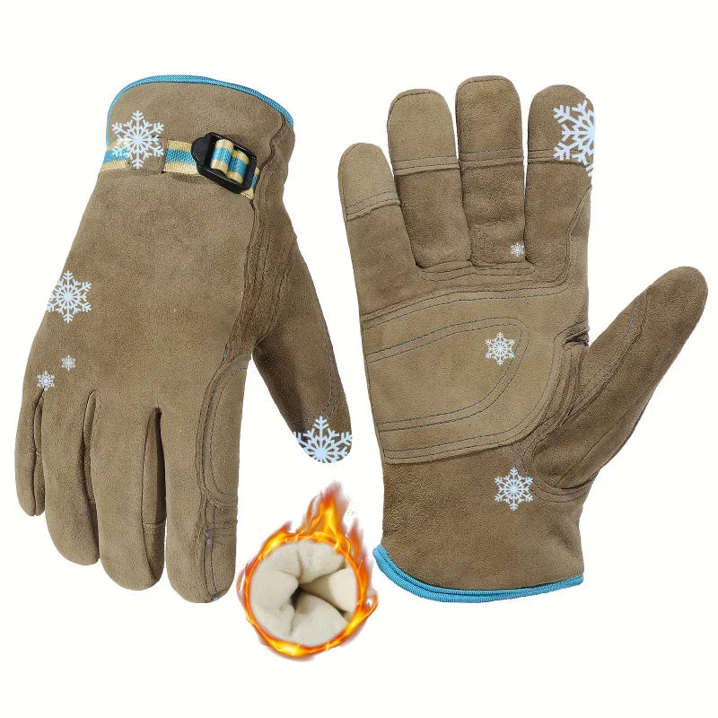 1PCS Women's Winter Deer Leather Gloves 2026 H9448 Durable Warm for Overseas Warehouse Qme
