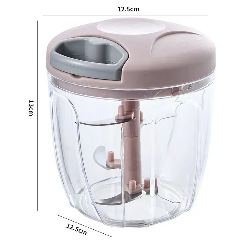 500/900ML Rope Grinder Vegetable Cutter Kitchen Garlic Puller Minced Garlic Chili Fruit Puree Garlic Mixer Rotary Food Processor Qme