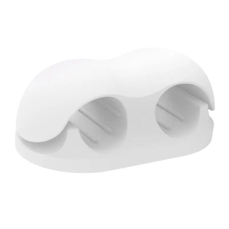 Self-adhesive Silicone Pen Holder Anti-slip Anti-loss Organizer Qme White Double holes