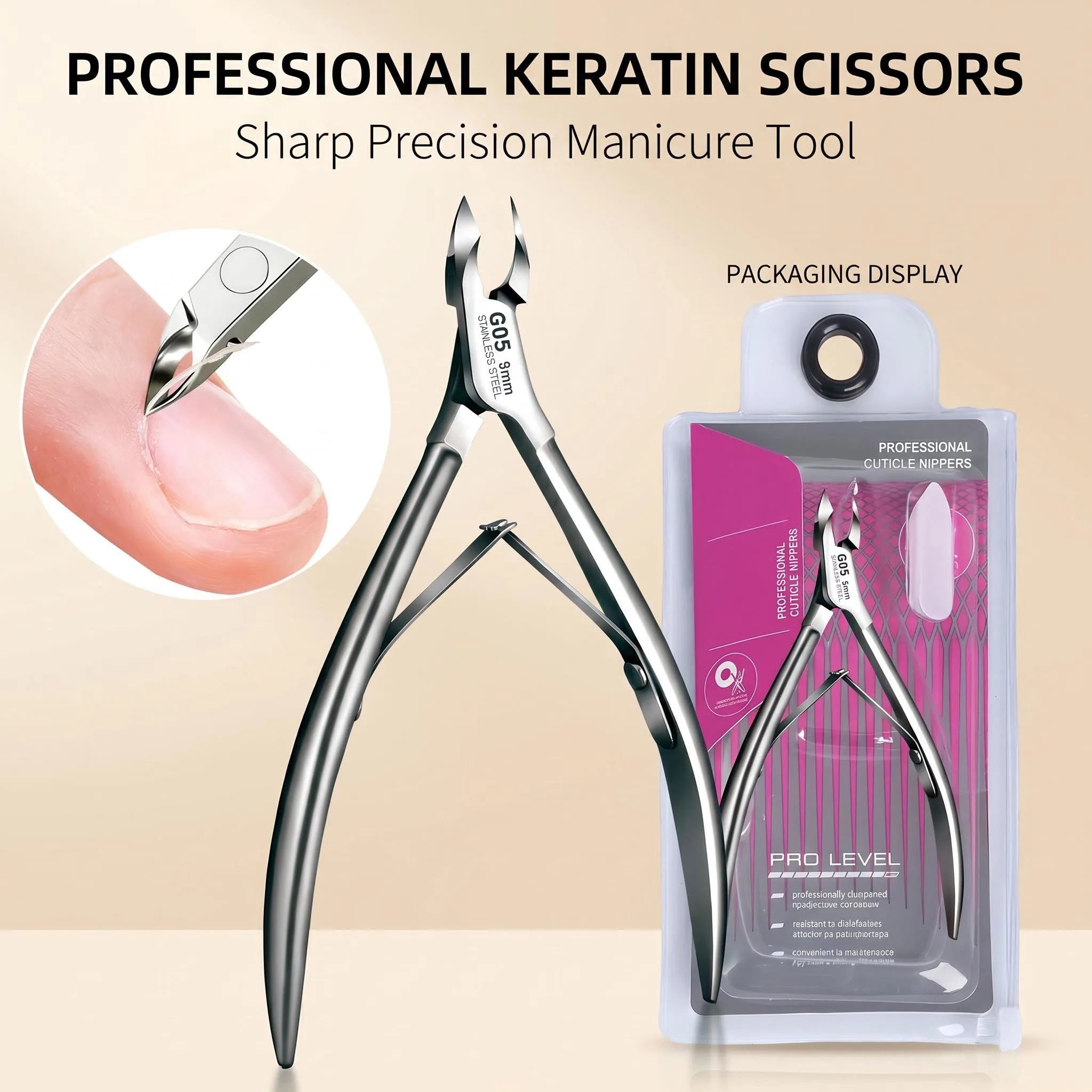 Portable Stainless Steel Nail Clippers Curved Cuticle Trimmer Qme Premium Sliver