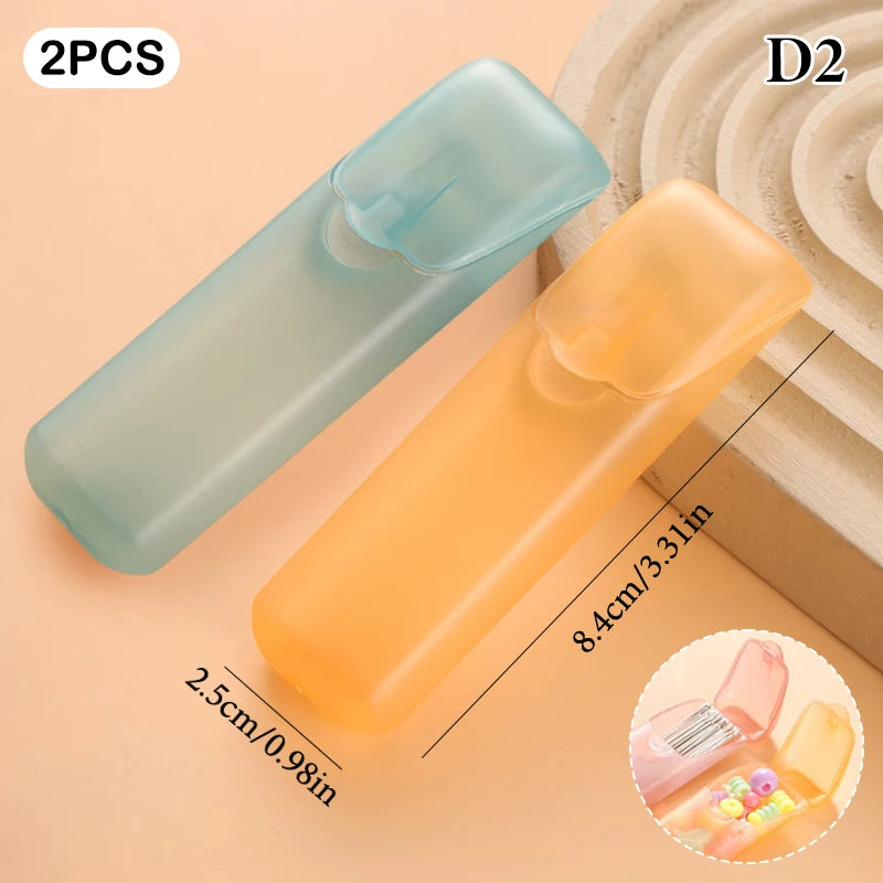 2 4 Lids Mini Toothpick Holder Portable Swab Storage Box Travel Qme D2