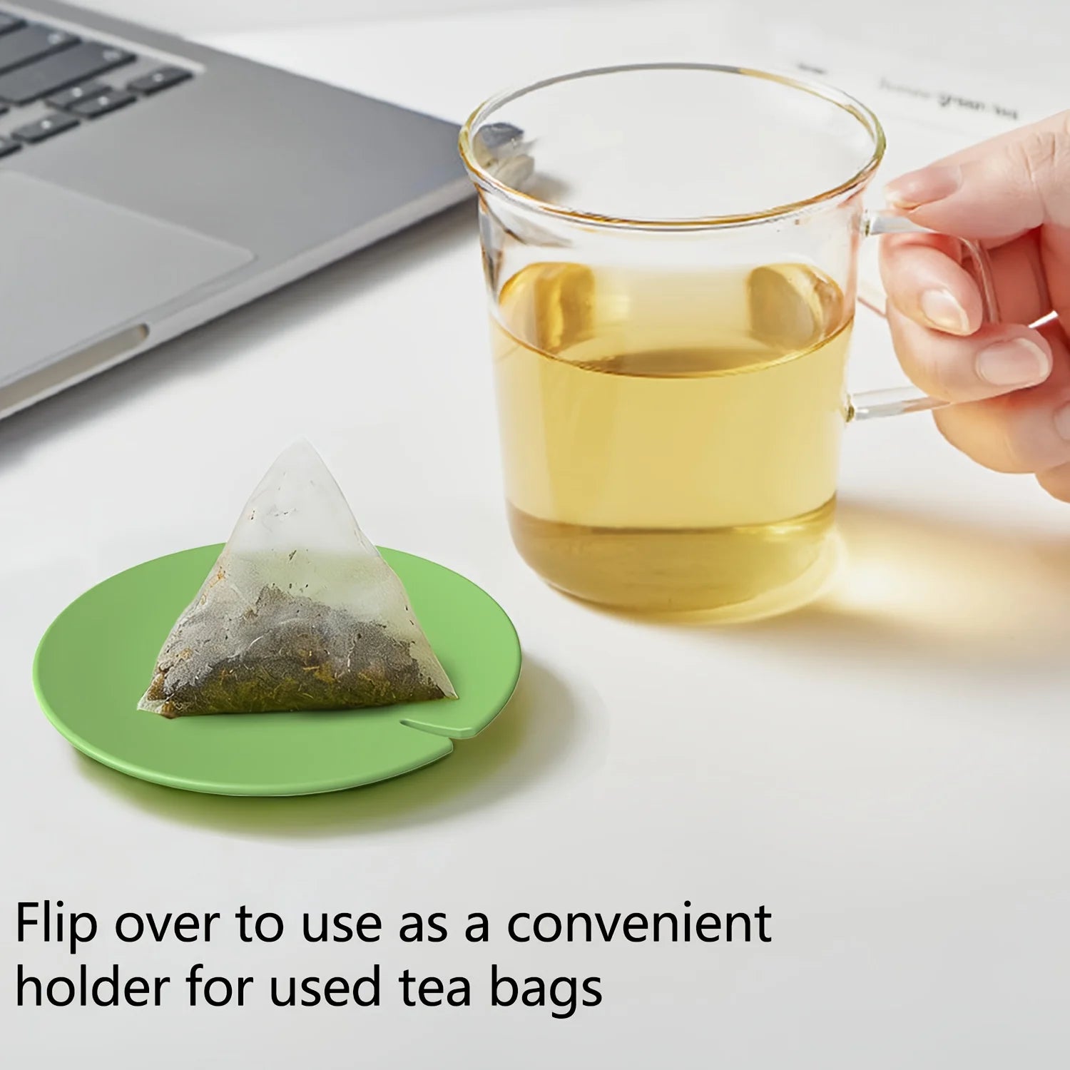 1pc Silicone Tea Bag Buddy, Silicone Tea Bag Holder & Squeezer, Easy to Use, Mess Free, Dishwasher Safe Qme