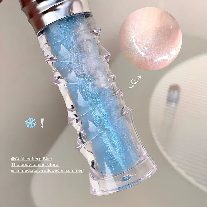 Fashion Shell Lip Gloss Long-lasting Hydrating Jelly Lip Oil Waterproof Non-fading Mirror Shimmer Blue Almond Lip Gloss Cosmetic Qme