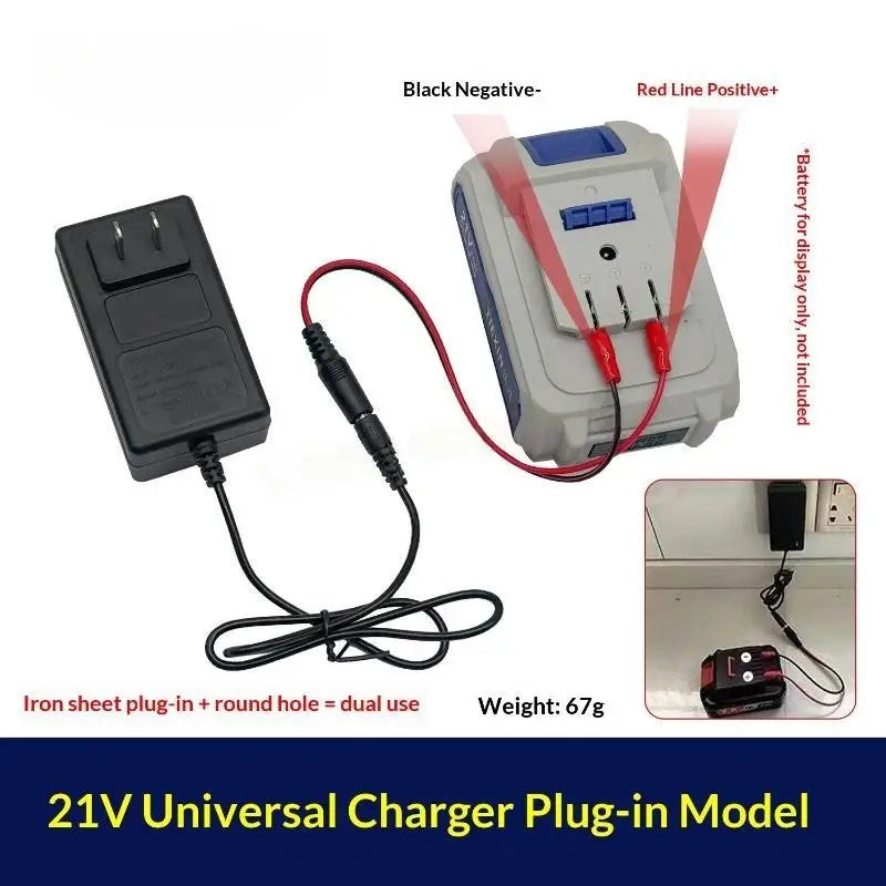 Portable Dual-head Lithium Charger Overload Protection 18 21 24V Heat Qme