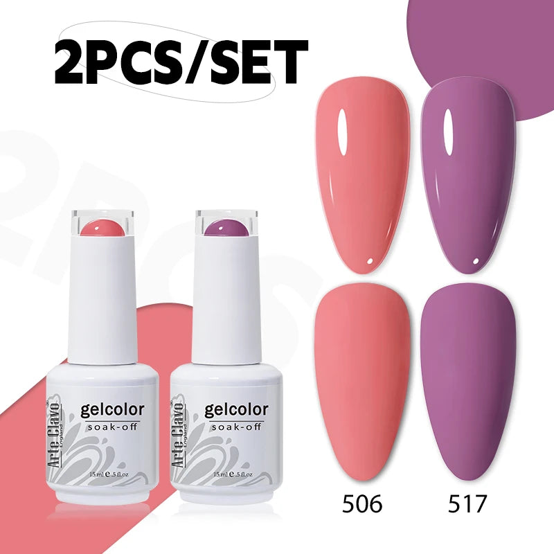 Arte Clavo Jelly Nail Gel Polish Supplies Purple Pink Red Blue Green