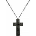 Vintage Cross Necklace with Secret Compartment Cross Pendant Necklace Openable Stainless Steel Chain Pendant Charm Jewelry Gifts Qme Black
