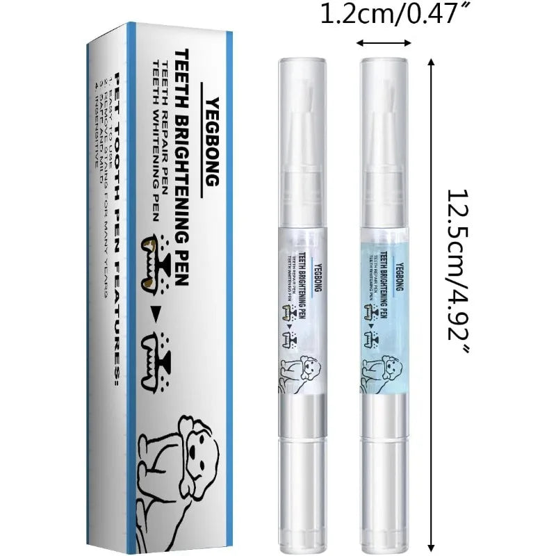 2 pet toothbrush pens, pet teeth cleaning pens, pet teeth care fresh breath cat/dog teeth whitening pens Qme