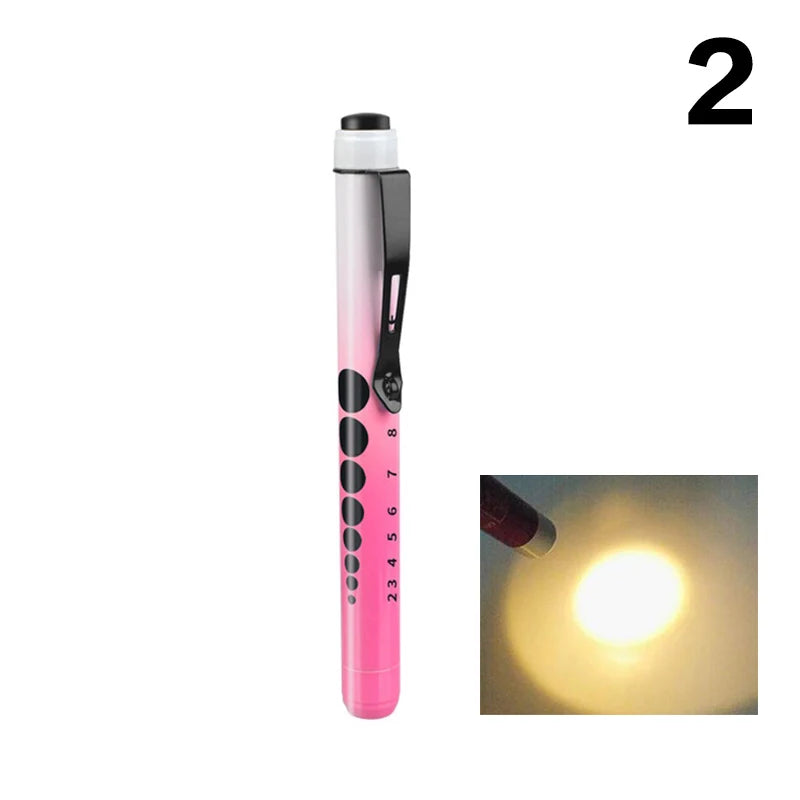Medical Pen Light Portable Pocket LED Penlight Torch Otoscope Qme 2 Pink