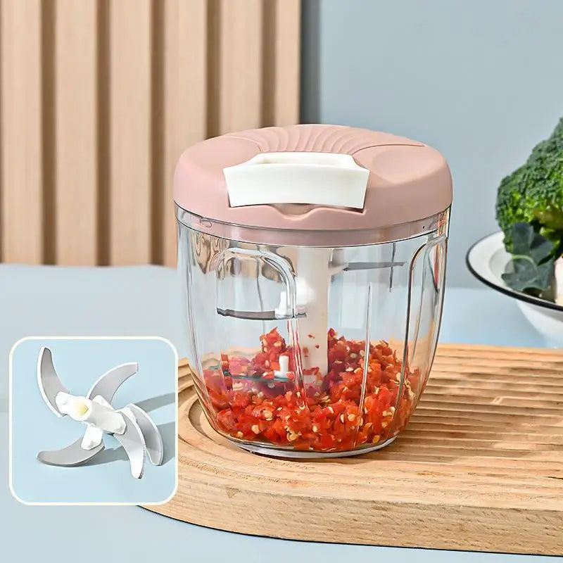 Manual Pull Crusher Food Chopper Stainless Steel Meat Mincer Garlic Qme D