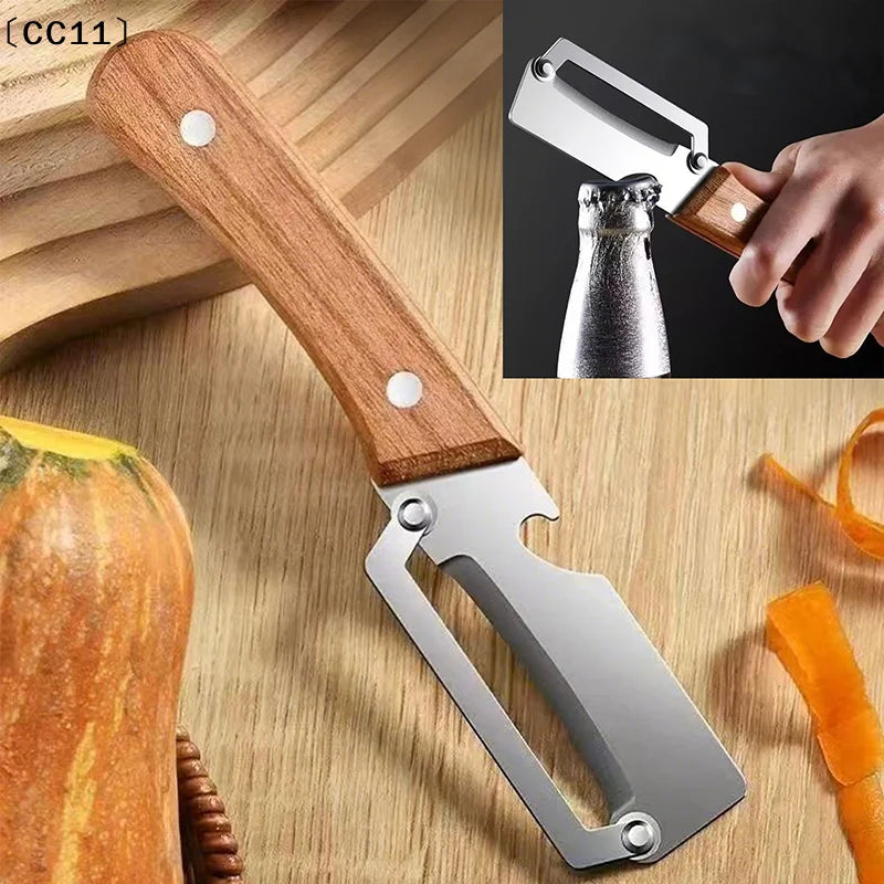 Wooden Multi Functional Vegetable Peeler Kitchen Veggie Fruit Carrot Qme