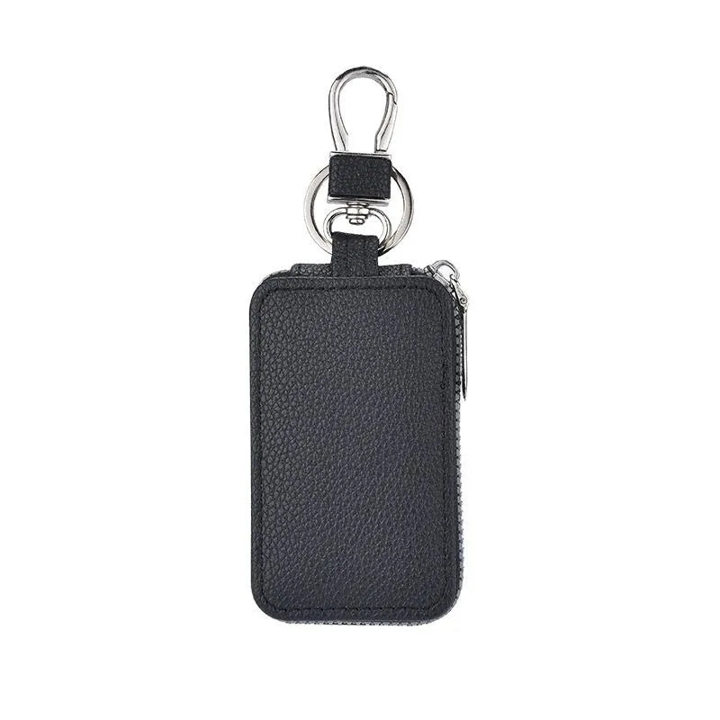 High-end Leather Key Case Unisex Zipper Lock Pouch Perfect Car Home Qme