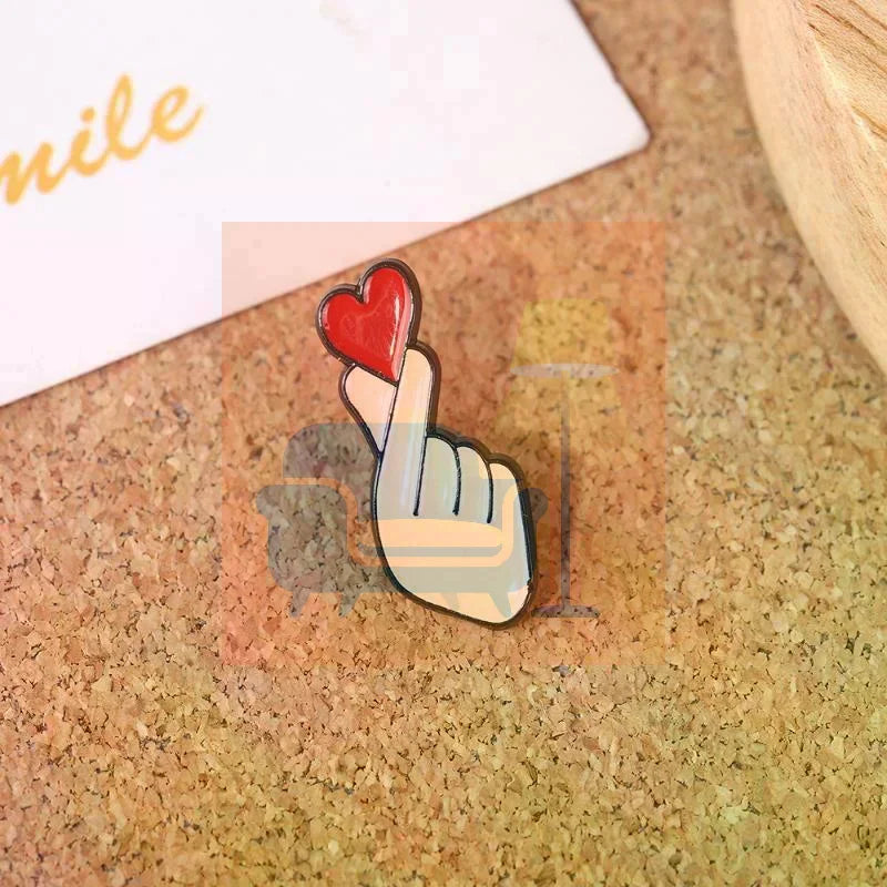 Sign Language Enamel Pin - Cute Hand Gesture Lapel Badge & Brooch Jewelry Gift for Lover, Friends and Family Qme