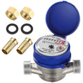 1 PCS Single Jet Water Meter Brass Water Meter Home And Garden Use Flow Water Meter Plastic Qme As Shown