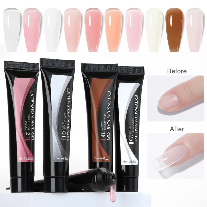 Arte Clavo Pink Jelly Milky White Quick Extension Gel Builder Nails Qme