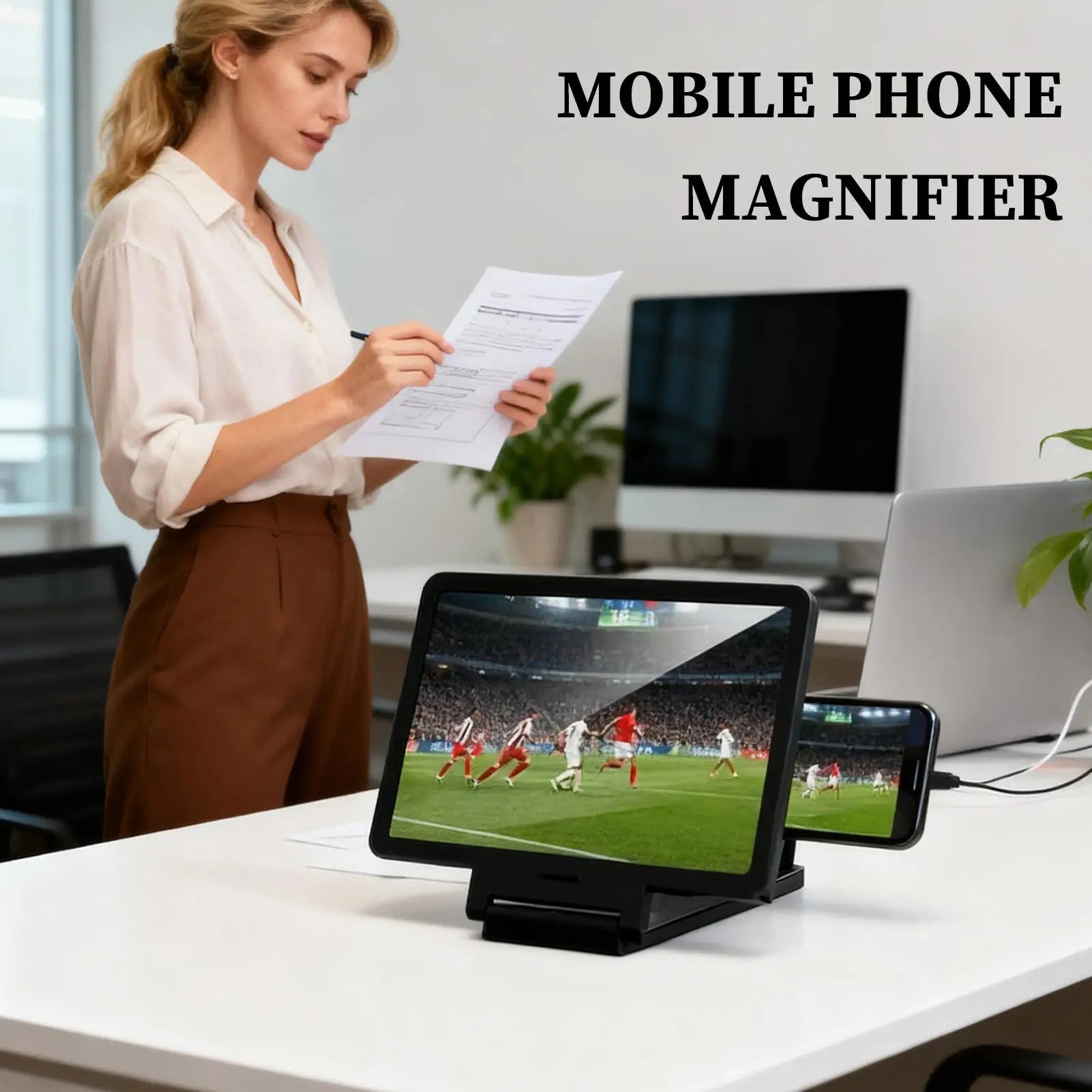 Screen Magnifier Cell Phone HD Magnifying Lightweight Tool Portable Qme