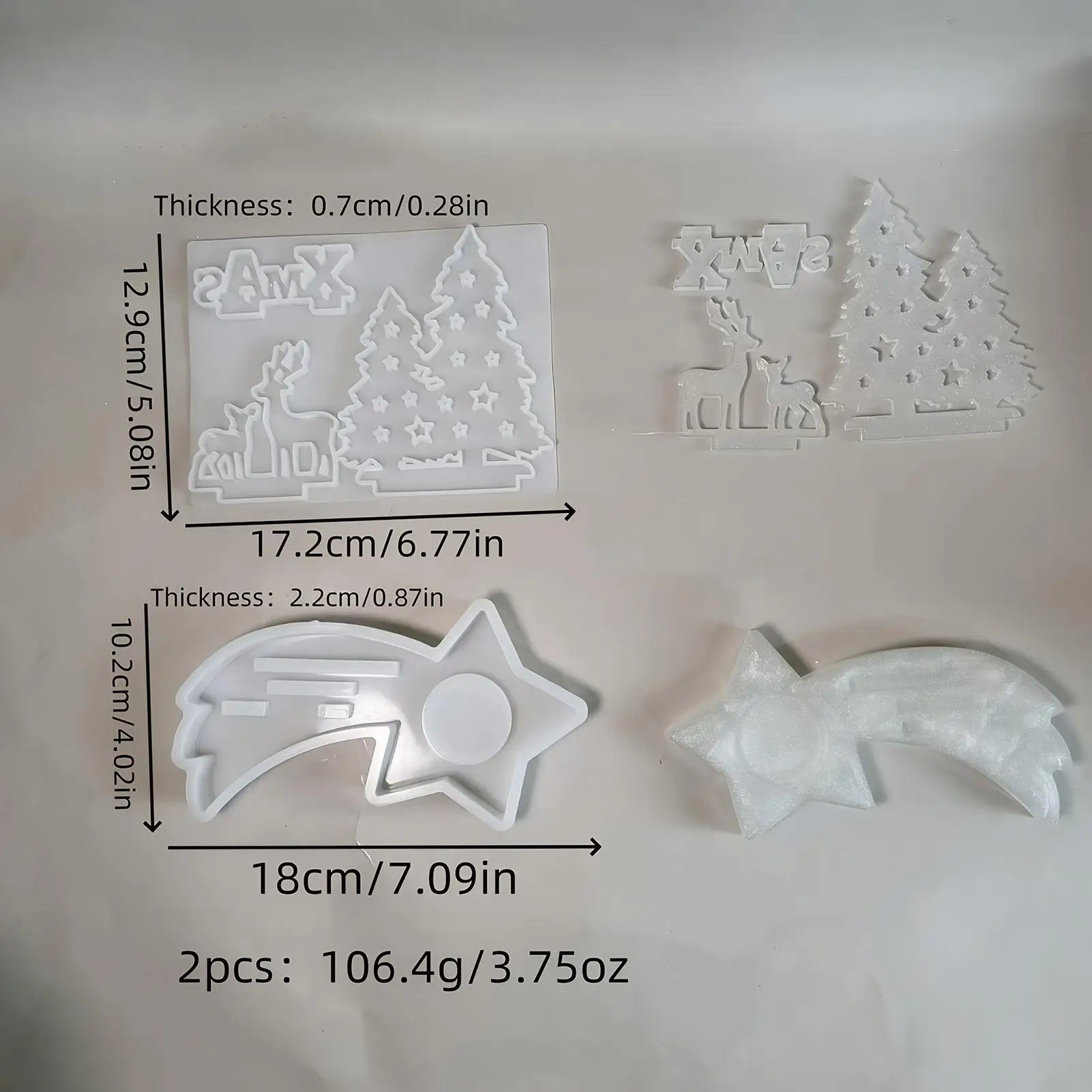 Christmas Silicone Molds Easy Release Flexible Casting Moulds Christmas Tea Light Candle Holder Silicone Molds For Wax Plaster Qme