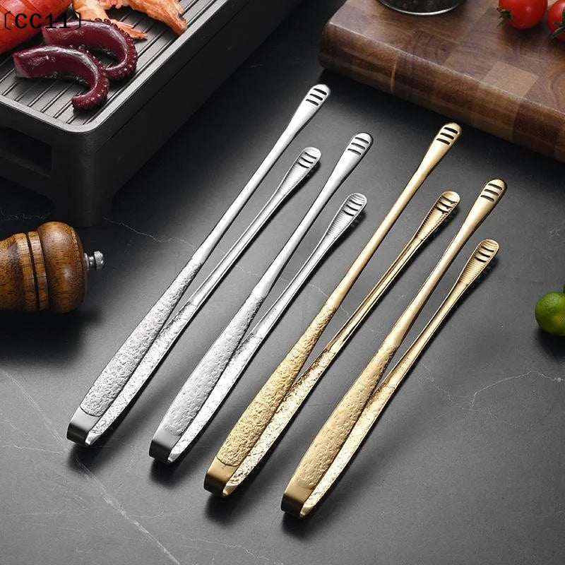 Stainless Steel Barbecue Tongs Kitchen Vegetable Reusable Meat Qme