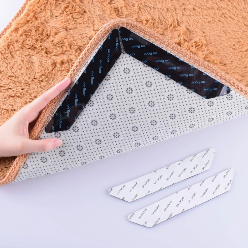 Carpet Non-slip Sticker Reusable Washable Anti-Curling Rug Gripper Corner Pad Multi Purpose Fixed Tape for Home Floor Qme