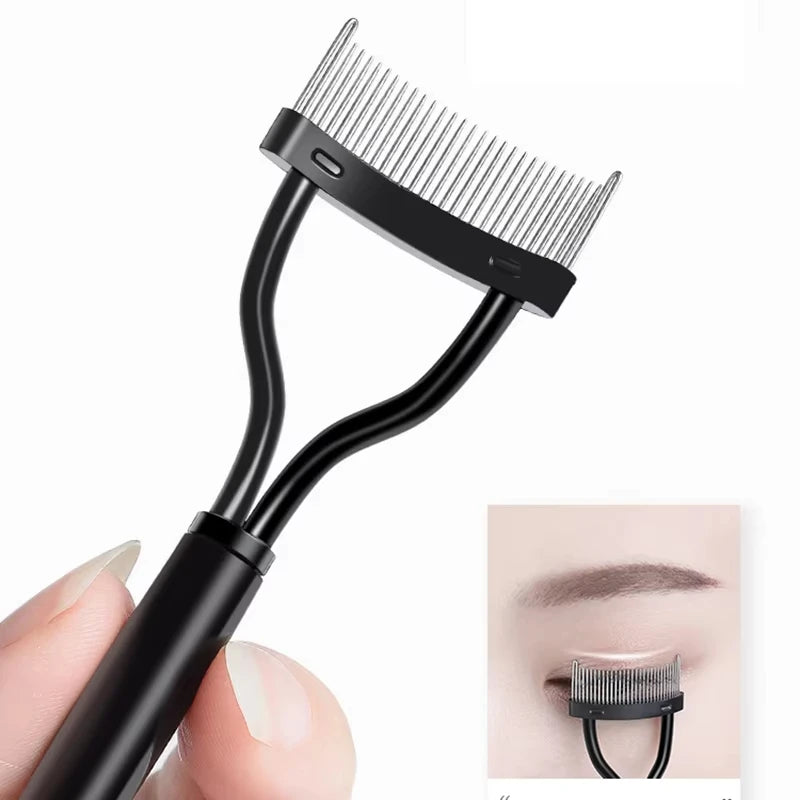 Metal Eyelash Curler Lash Separator Foldable Brush Comb Mascara Curl Qme
