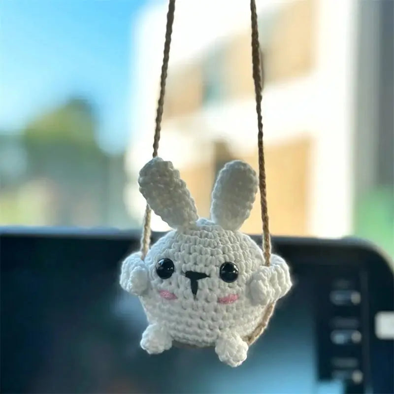 Handmade Knitted Animal Keychain Pendants Cute Frog Duck Rabbit Chick Qme