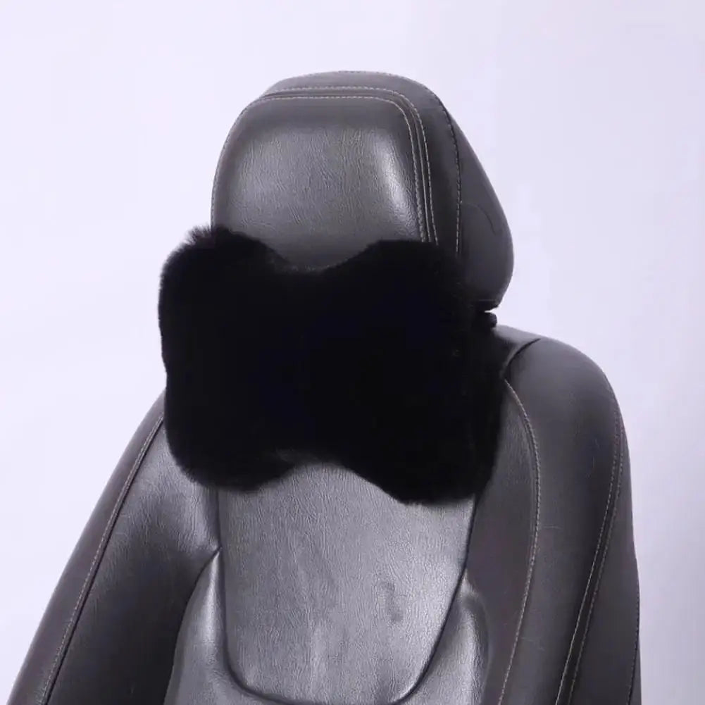 Car seat neck support cushion, car headrest, universal lumbar support cushion Qme black