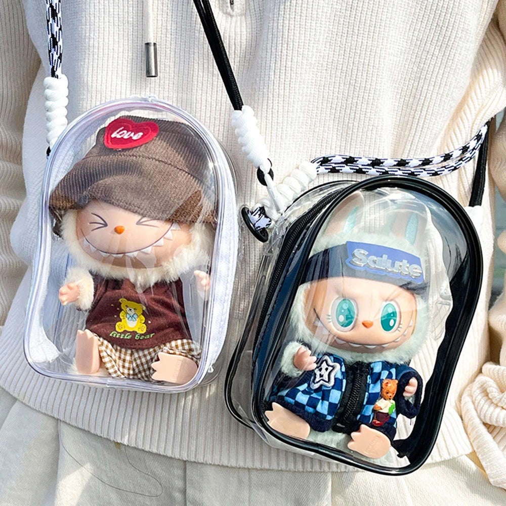 High Transparency Crossbody Bag Storage Bag Blind Box Doll Dustproof Carrying Bag For Going Out Qme