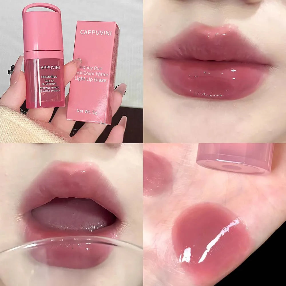 Water Light Grey Rose Lip Gloss Moisturizing Long Lasting Non-greasy Jelly Brown Mirror Lip Glaze Plumping Lip Tint Korea Makeup Qme 03
