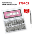 270pcs/set Strainless Steel Spring Bars Dia 1.5mm/1.8mm length8mm - 25mm/6mm - 23mm Watchband Strap Belt Watch Repair Tools Pin Qme 1.8mm 8-25mm