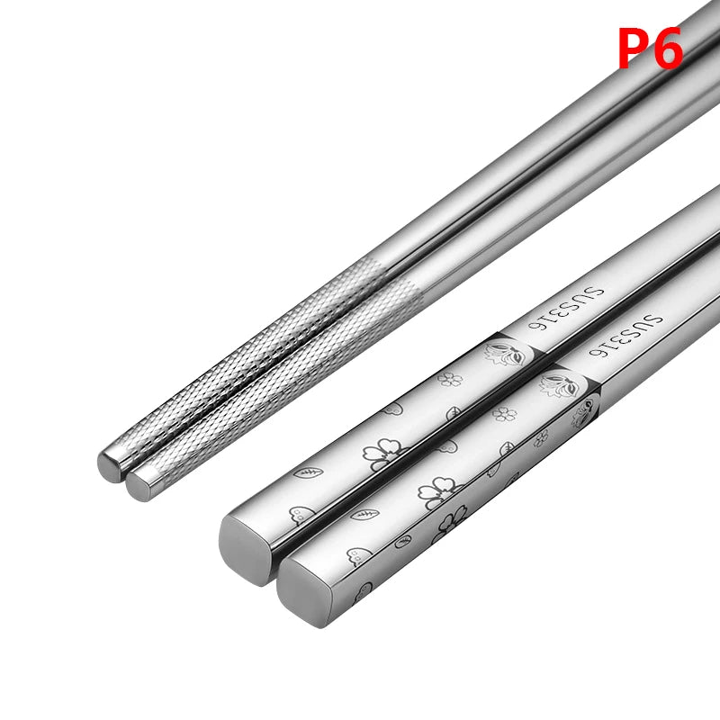 316 Stainless Steel Chopstick Laser Engraving Chinese Chopsticks Qme 6