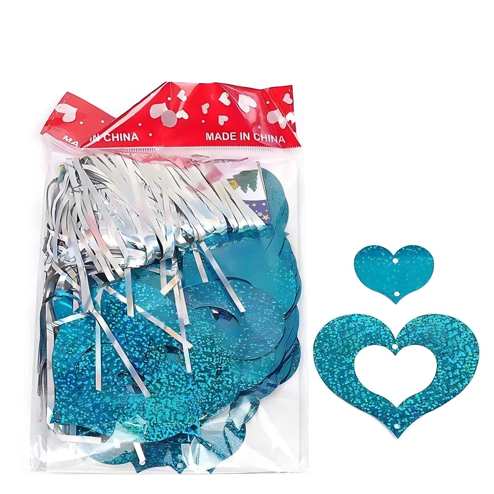 100Pcs Rain Silk Pendant Decoration Balloon Party Decoration Venue Layout Heart-shaped Balloon Sequin Pendant Decoration Qme Blue