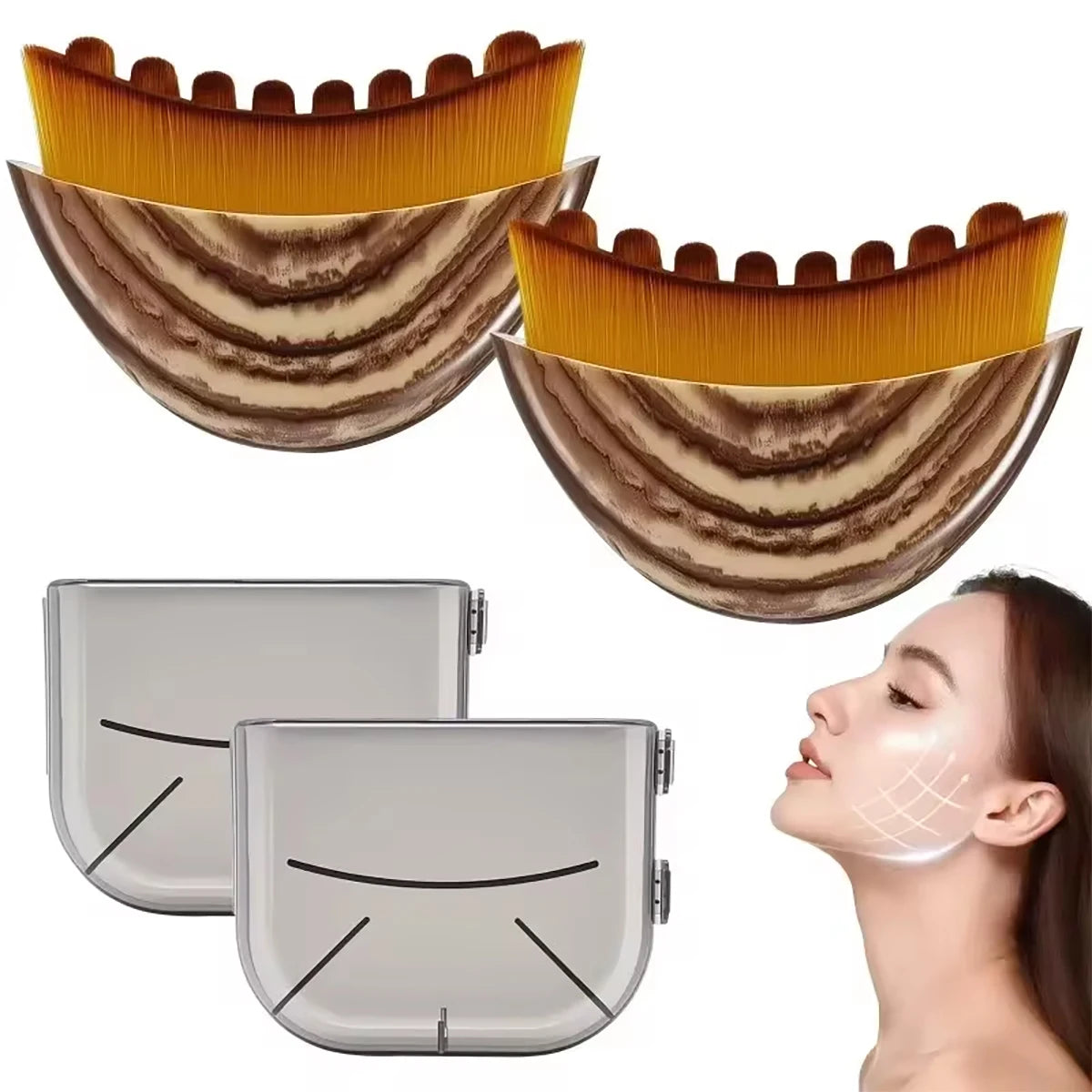 Lymph Contour Facial Brush Lymphatic Drainage Massager Ergonomically Qme