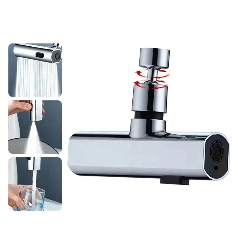 New Kitchen Faucet Waterfall Stream Sprayer Head Sprayer Filter Diffuser Water Saving Nozzle Faucet Connector Tap Accessorie Qme Silver G1/2