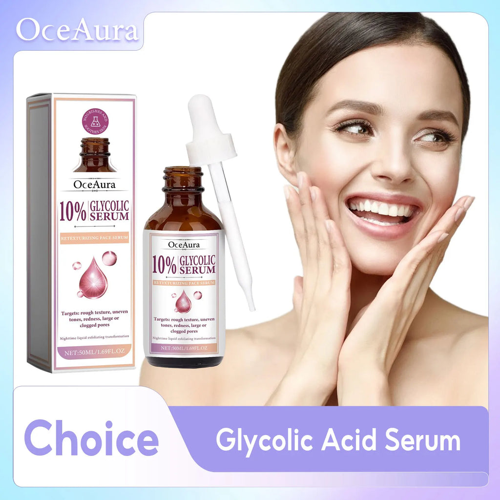 Glycolic Acid 10% Toning Solution Fade Fine Lines Firming Face Serum Improve Facial Dryness Redness Glycolic Acid Repair Essence Qme