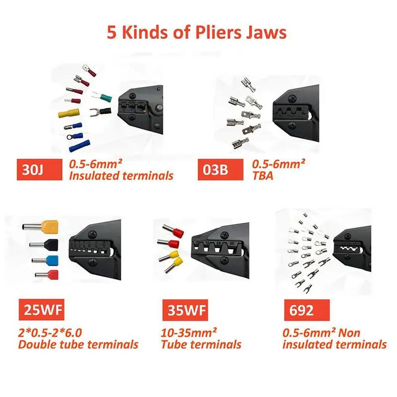 Wire Crimper Tool Ratchet Connector Electrical Ethernet Plier Qme
