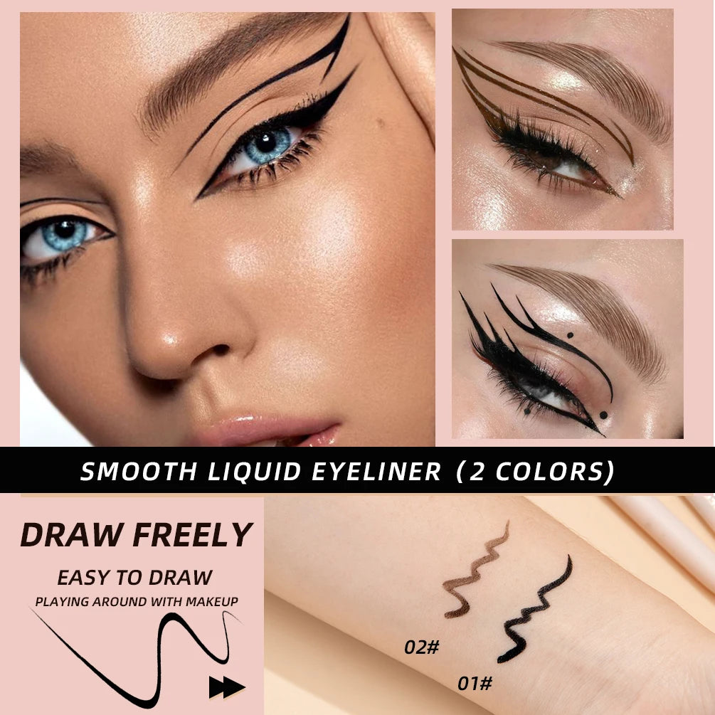 2023 Women 1 Pcs Eyeliner Liquid Pen Waterproof Long Lasting Quick Drying Smooth Makeup Beauty Matte Eyeliner Stamp Eye Pencil Qme