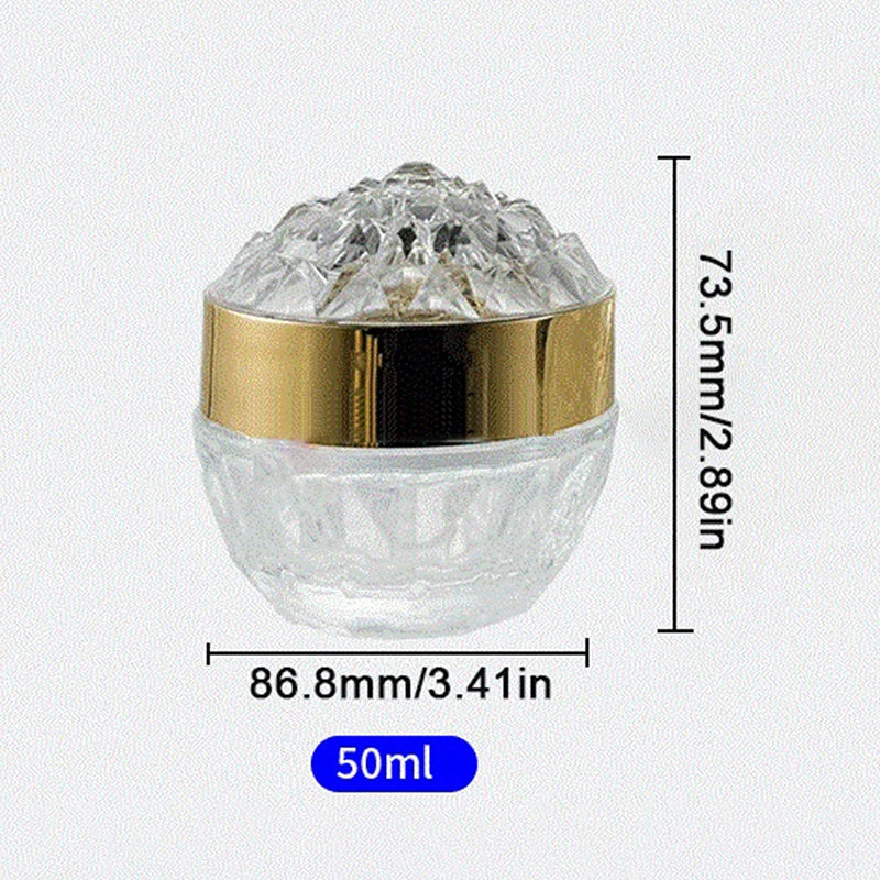 Luxury Diamond Glass Face Cream Jar Lid Lotion Jars Travel Bottle Qme
