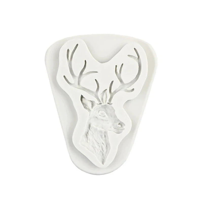 Chocolate Gumpaste Mold Fondant Tools Soap Christmas Deer Head Qme