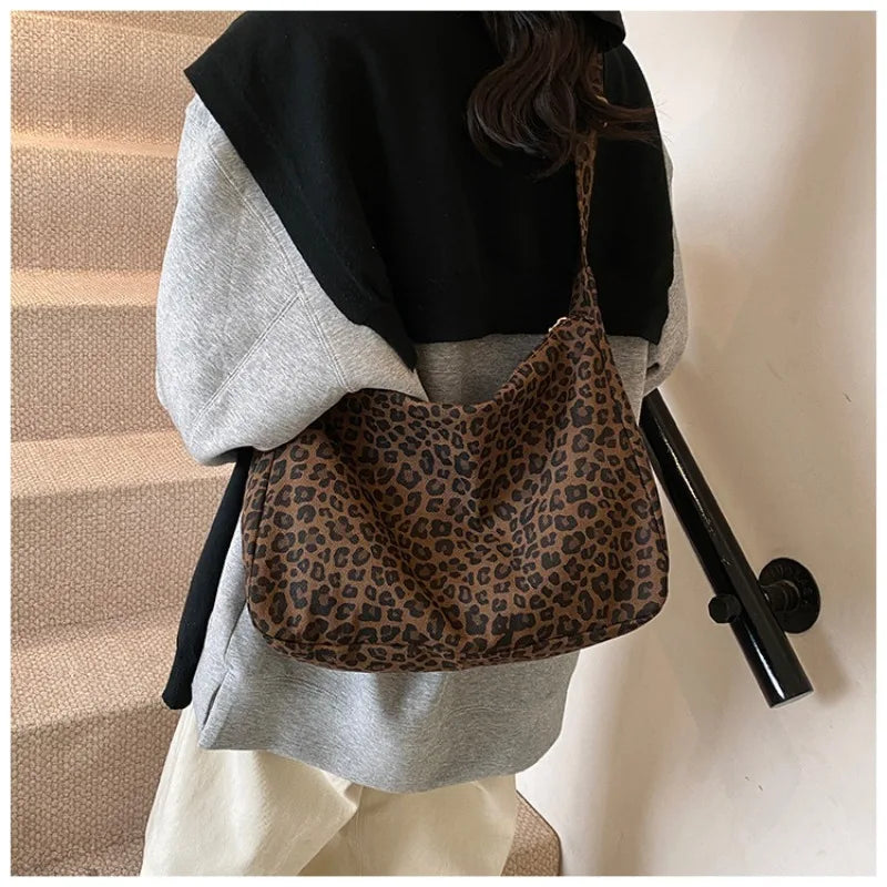 Leopard Print Large-capacity Bag Women Trendy Fashion Portable Qme