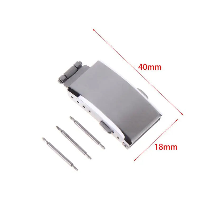 16 18 20 Stainless Steel Brushed Folding Safety Buckle Double Lock Qme 18MM