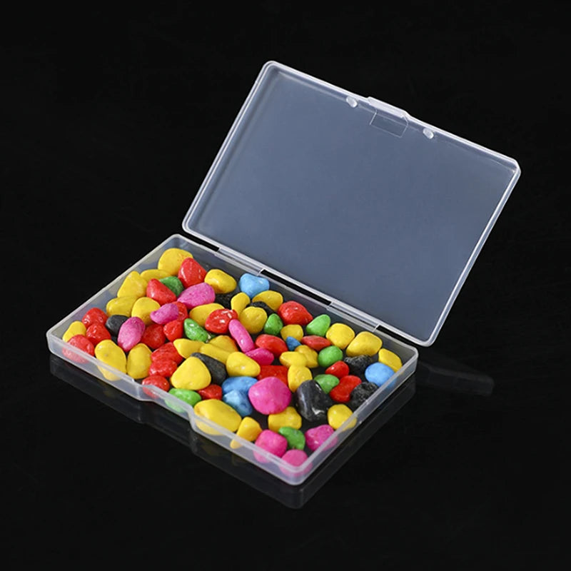 Rectangular Transparent Plastic Box Jewelry Card Stationery Storage Qme
