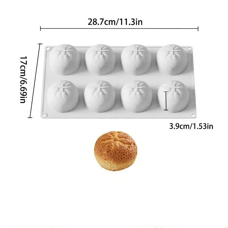 8 Cavity Tangerine Shape Cake Silicone Mold Baking Mousse Mould Qme White onesize