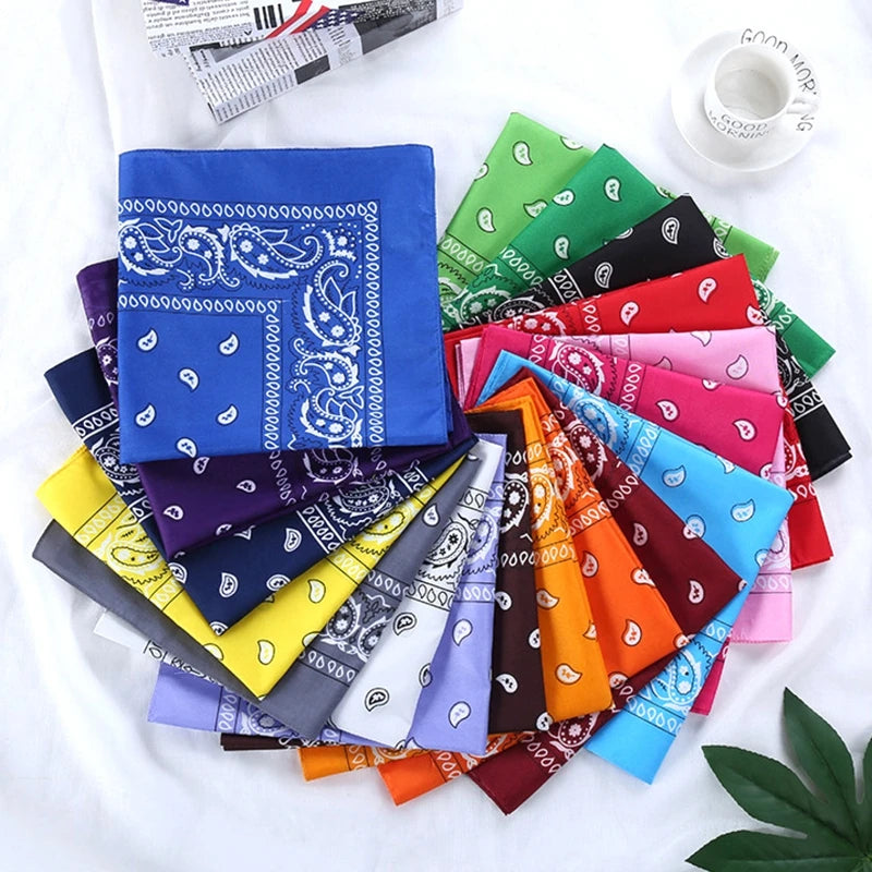 Fashion Hip Hop Bandana Kerchief Unisex Black Hair Band Neck Scarf Qme
