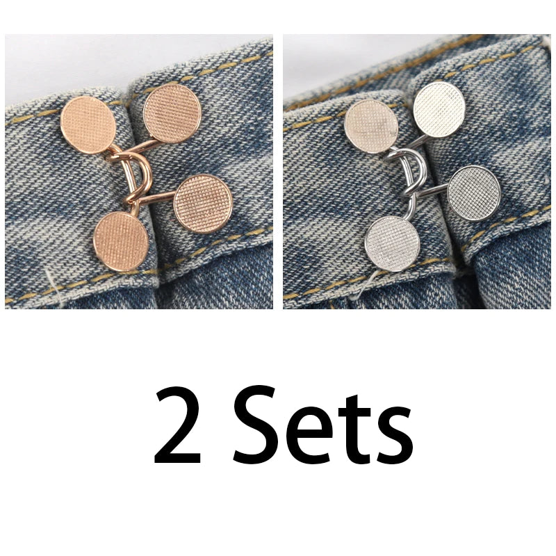 Cute Nail-free Metal Jeans Button Adjustable Waist Buckle Jean Pins Qme A1