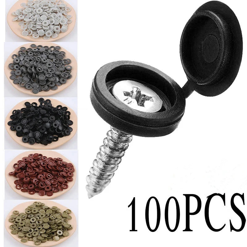 100pcs Self-tapping Screw Cross Special Lid Decorative Hole Plug Self-tapping Screw Cap Qme 100pcs grey